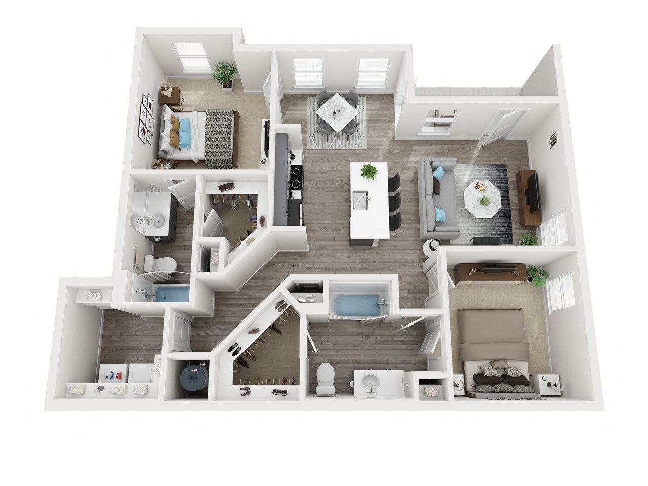 B1: 2 Bed 2 Bath floor plan